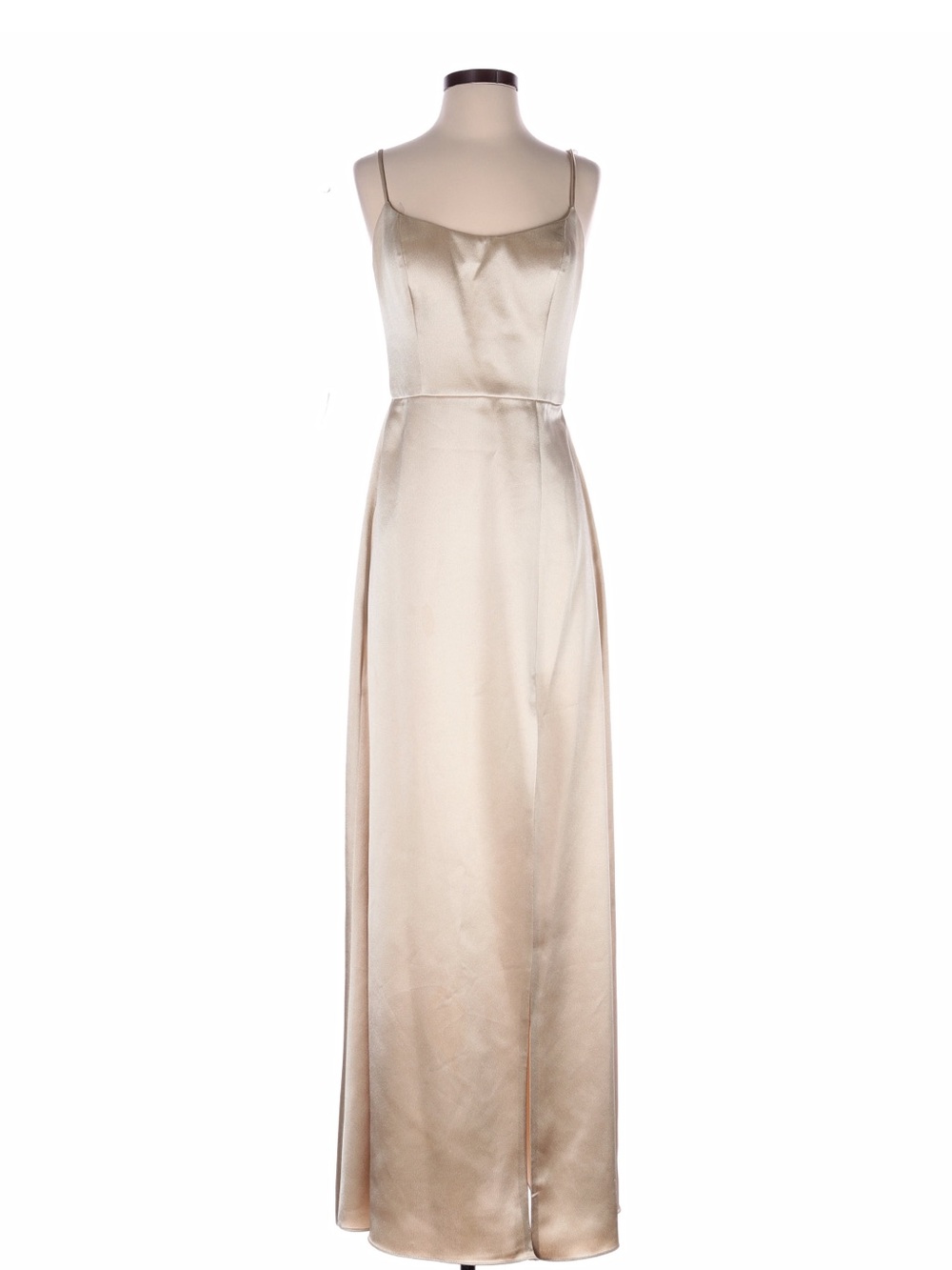 Jenny Yoo Champagne Satin Maxi Dress
